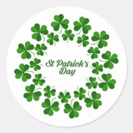 Círculo Do Adesivo De Shamrocks