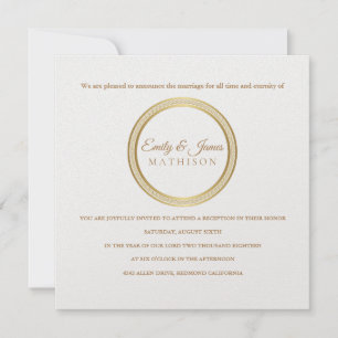 Círculo Éterno de Convite à Recepção de casam