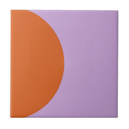 Círculo Geométrico Moderno Abstrato Roxo e Laranja