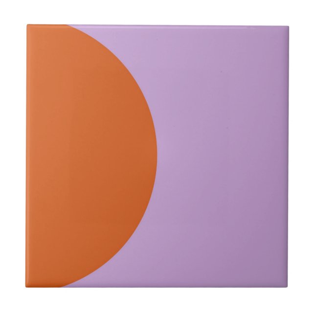Círculo Geométrico Moderno Abstrato Roxo e Laranja (Frente)