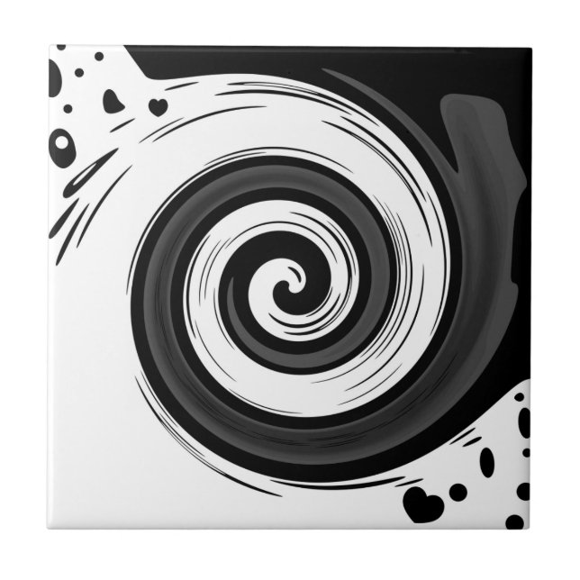 Círculo líquido em espiral moderno, cor branca neg (Frente)