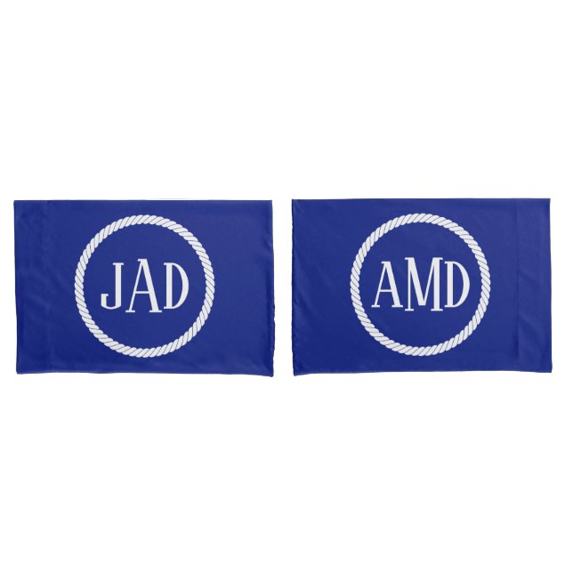 Círculo Marinho de Monograma Azul-Branco (Frente - conjunto)