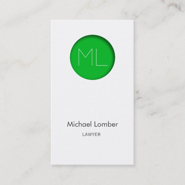 Círculo moderno do verde do cartão de visita de (Frente)