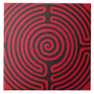 Círculo Negro Labirinto (Vermelho) Bela Arte