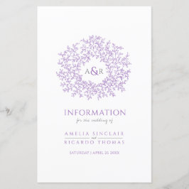 Círculo púrpura das folhas informações do convidad