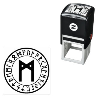 Círculo Rune [20. Mannaz] Carimbo de Autoimpressão