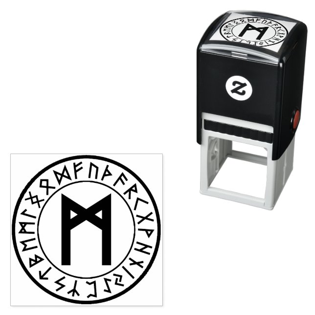 Círculo Rune [20. Mannaz] Carimbo de Autoimpressão (In Situ)