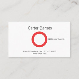 CÍRCULO SIMPLES em Cartão de visita VERMELHO