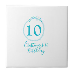 Círculo turquesa. Brilhante 10.º aniversário negri