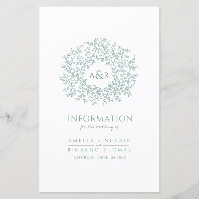 Círculo verde das folhas, informações do convidado (Frente)