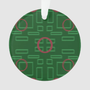 Círculo Vermelho sobre Ornamento Acrílico Geométri