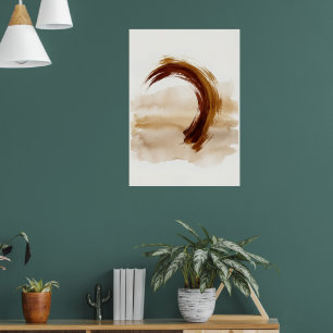 Círculo Zen Enso Impressão de Arte de Pincelada