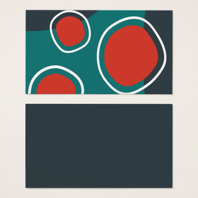 círculos abstrato, branco azul vermelho (Frente & Verso)