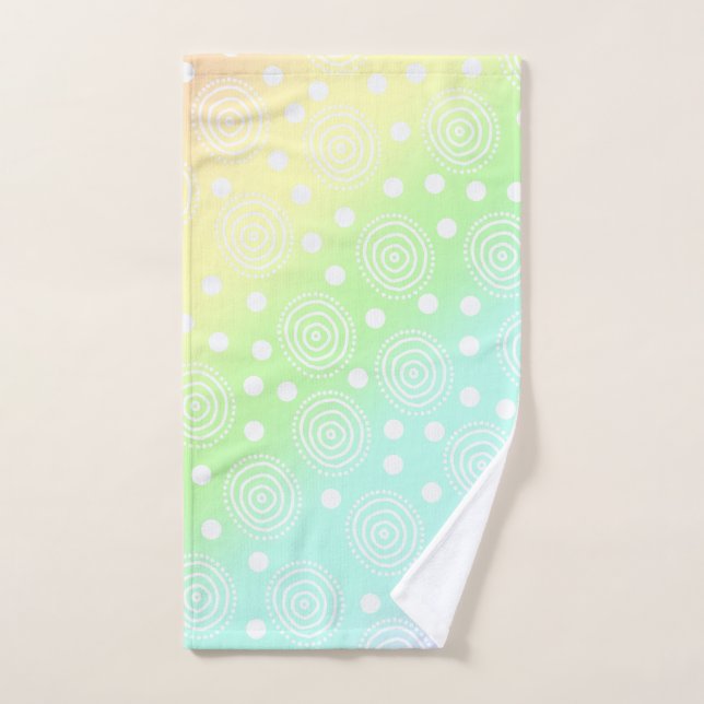 Círculos Arco-Íris de Pastel em Círculos Toalhas d (Toalha de mão)