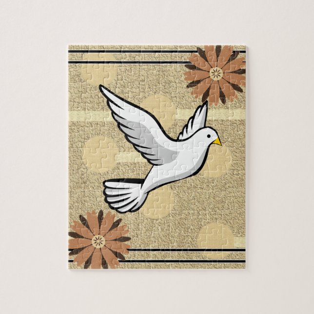 Círculos bege da quebra-cabeça branca (Vertical)