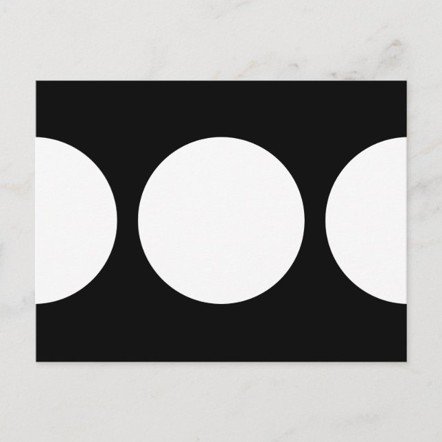 Círculos Brancos em Cartão Postal Preto (Frente)