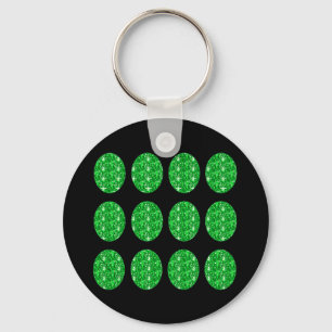 Círculos Brilhantes chaveiro Verde A Preto