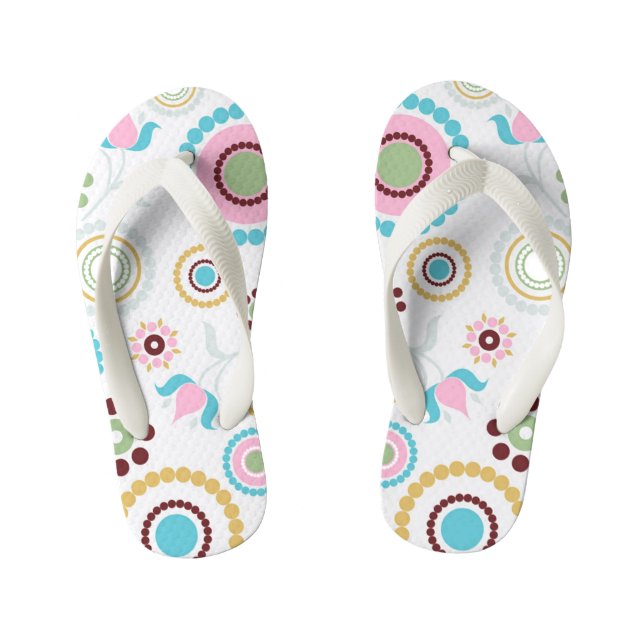 Círculos Coloridos Chinelos para Crianças (Pé da cama)