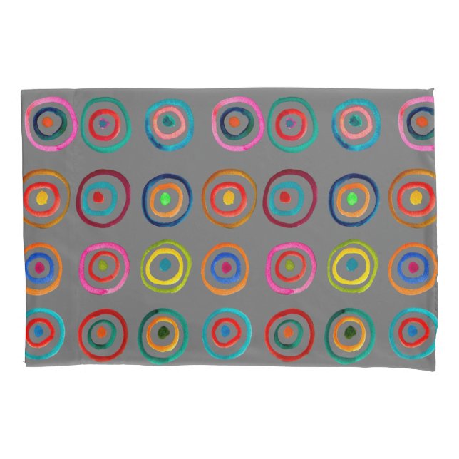 Círculos coloridos cinzas simples arco-íris Scandi (Frente-Esquerda)