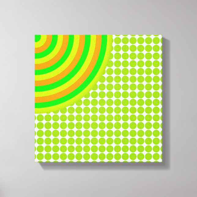 Círculos Concentrados Coloridos Canvas Dividida (Frente)