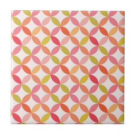 Círculos cor-de-laranja rosa modernos do meio sécu