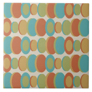 Círculos de Abstrato de Arte Retroativa Multicolor