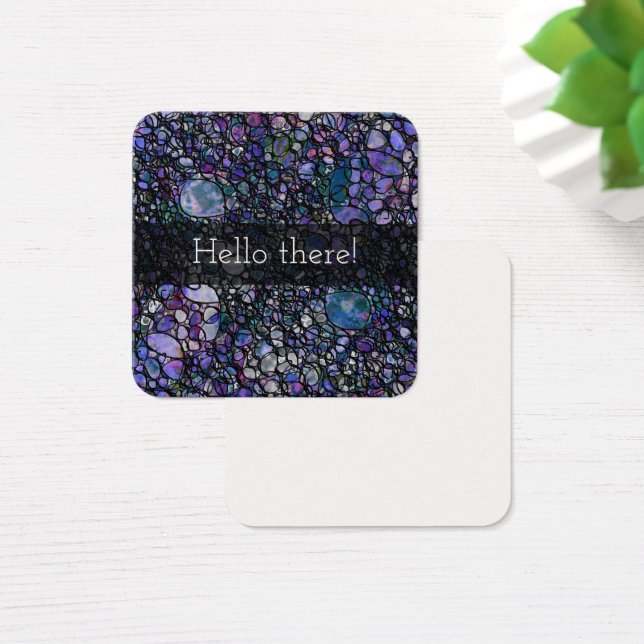 Círculos de Abstrato preto e roxo "Olá!" (Mesa)