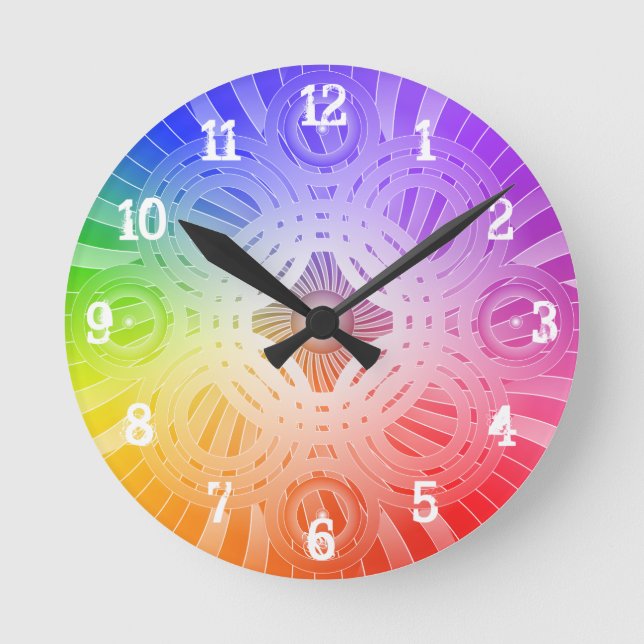 Círculos de abstrato: Relógio de Parede (Frente)