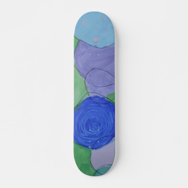 Círculos De Aquarela, Arte Infantil, Skateboard En (Frente)