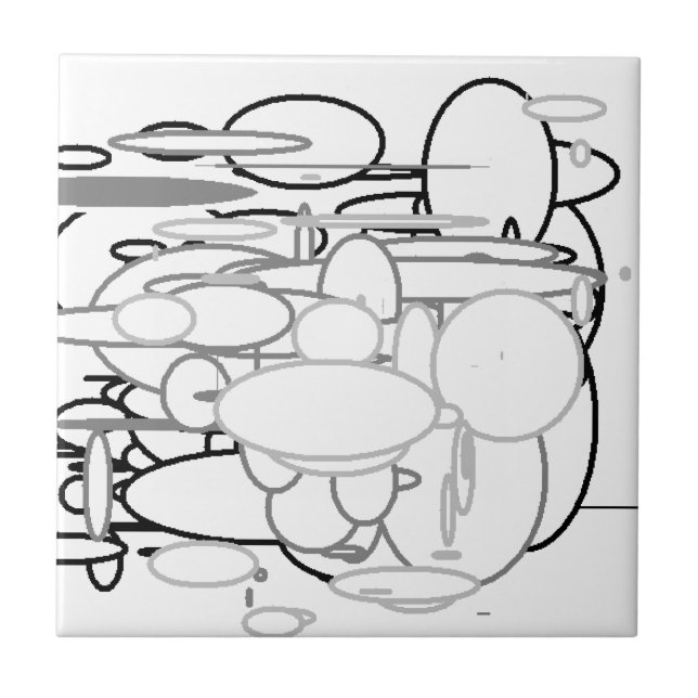 Círculos de Cinzas brancas pretas, arte digital po (Frente)