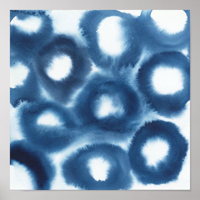 Círculos de Impressão de Aquarela Indigio (Frente)