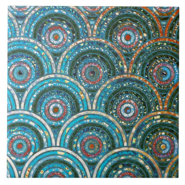 Círculos de Largura de Folha Metálica de Luxo Aqua (Frente)