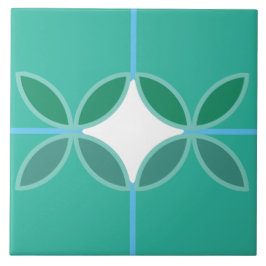 Círculos de pétalas geométricos e cruz de diamante