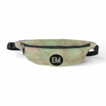 Círculos de Tinta Aquarela Verde Monogramados com