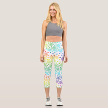 Círculos do arco-íris Capri Leggings