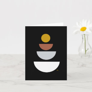 Círculos empilhados e cartões de nota de meio círc