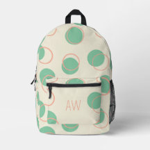 Círculos Geométricos Verdes Cons Monogramas Inicia