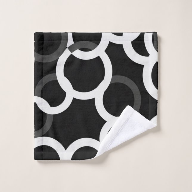 Círculos Infinitos Preto/Branco - Conjunto de Toal (Pano de lavar)