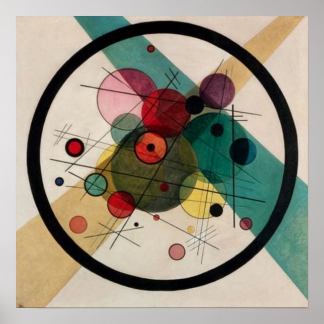 Círculos Kandinsky em um Poster de Pintura em Círc (Frente)