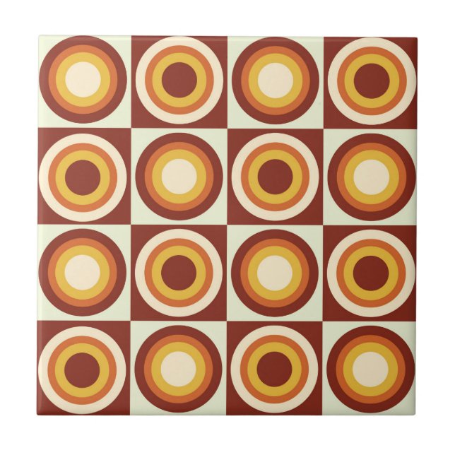 Círculos laranja amarelo de meados do século em qu (Frente)