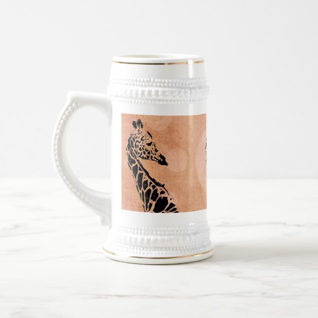 Círculos Laranja Girafa ~ Caneca de cerveja (Esquerda)