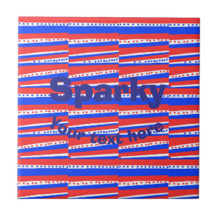 Círculos Listras Azul Branco Vermelho