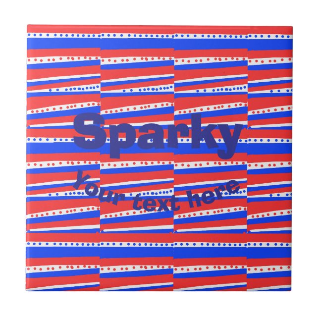 Círculos Listras Azul Branco Vermelho (Frente)