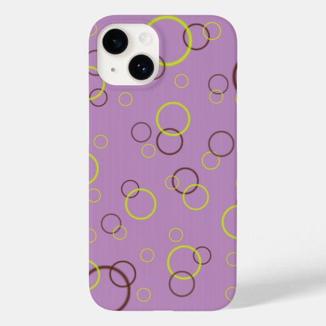 Círculos Marrom Limão Simples Padrão Violeta Roxo (Verso)
