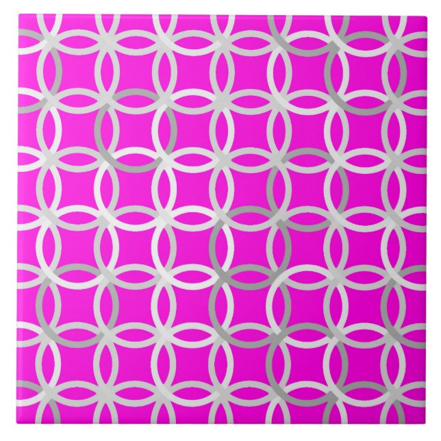 Círculos modernos de meados do século, magenta, ci (Frente)