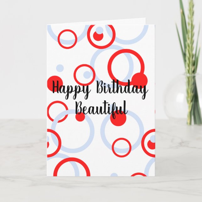 Círculos Moldados Cartão Azul Bebê e Vermelho (Frente)