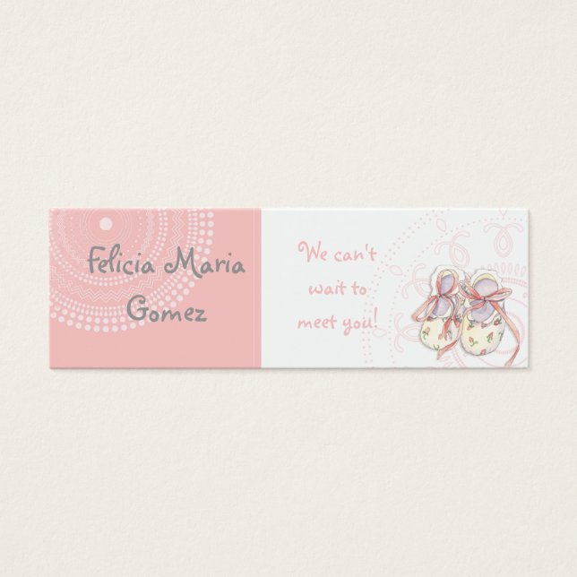 Círculos 'n Booties, Convite para Chá de Menina (Frente)