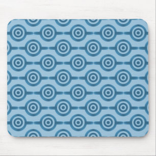 Círculos na moda azuis metálicos Mousepad