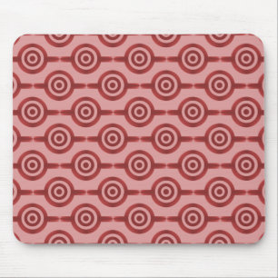 Círculos na moda Mousepad do vermelho carmesim