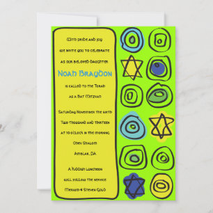 CÍRCULOS NEON e Convite para Bat Mitzvah, Bar QUA